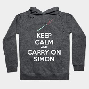 Keep Calm and Carry On Simon (White Text) Hoodie